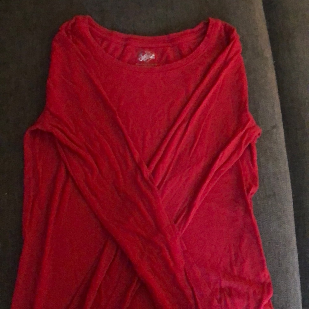 Red long sleeve top